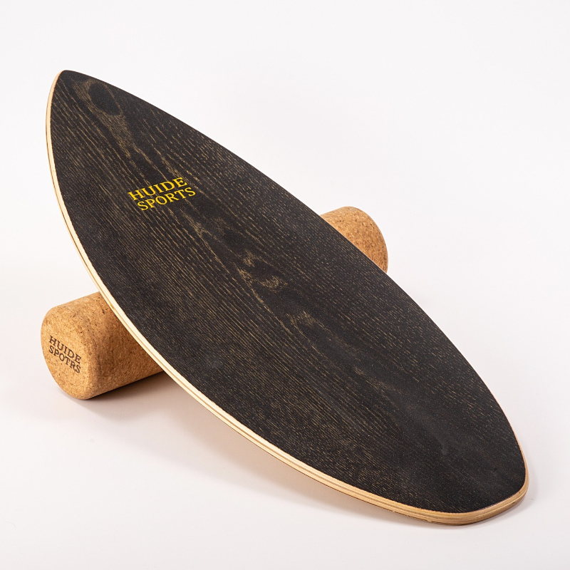 Yoga Fitness Gear - `Fish‑Shaped Wooden Surfing Balance Board Portable