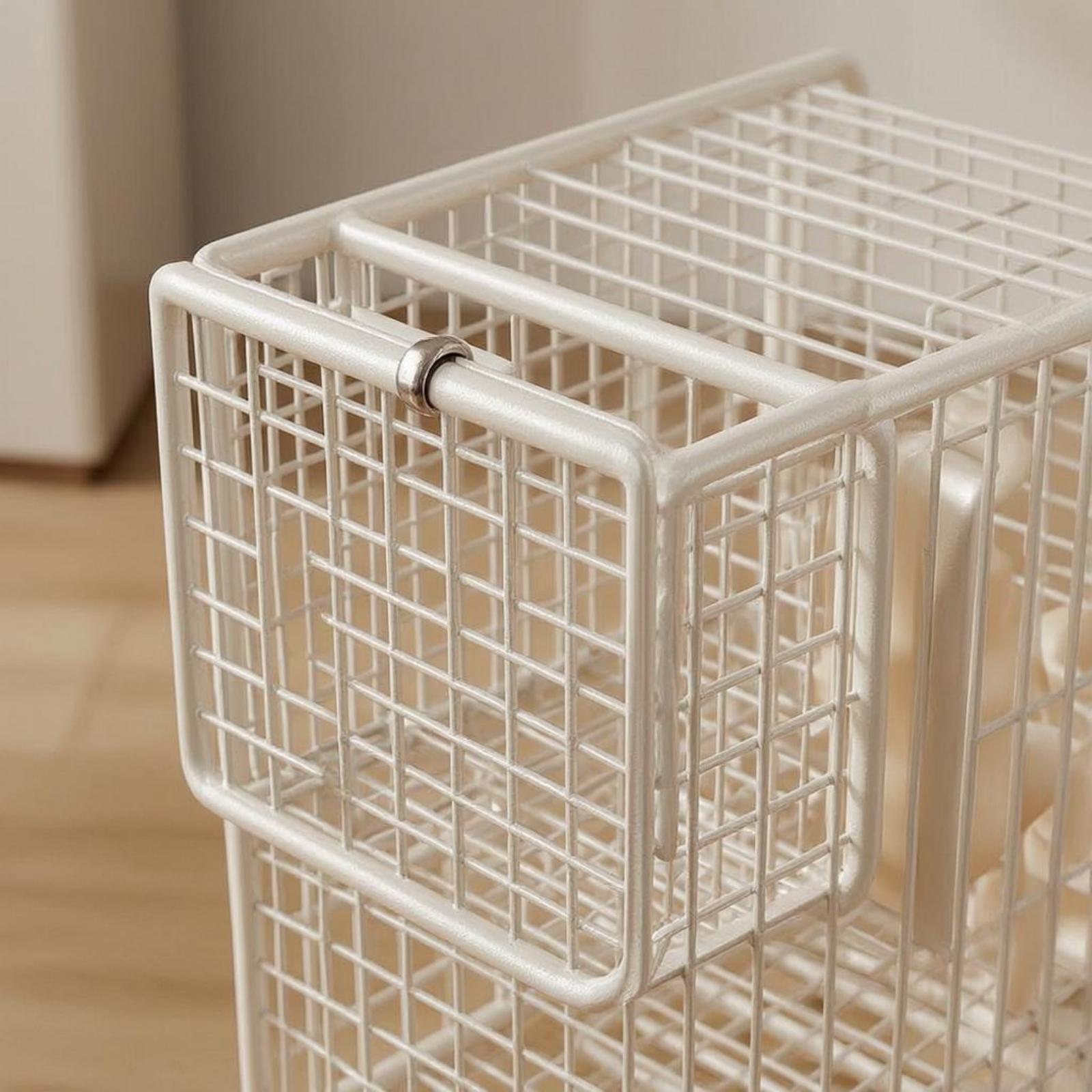 Yoga Fitness Gear - Multi Section Metal Wire Storage Cart