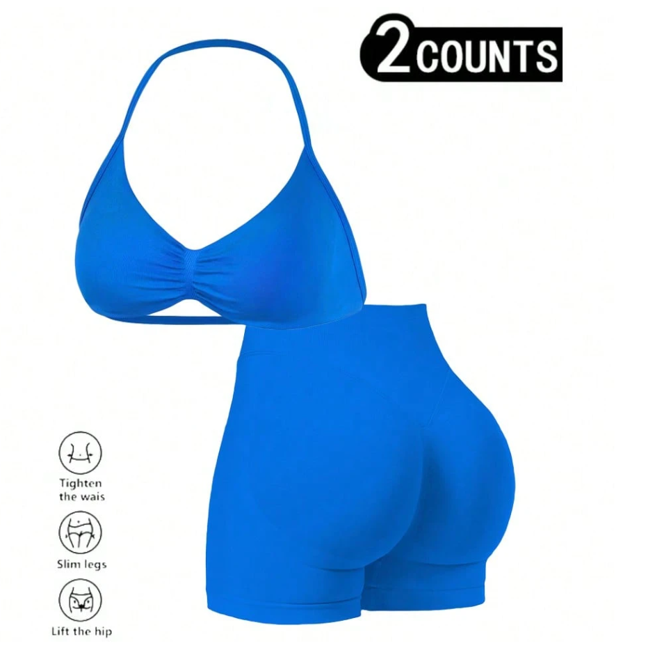 Yoga Y Fitness - 2pcs Set Halter Neck Double Layer