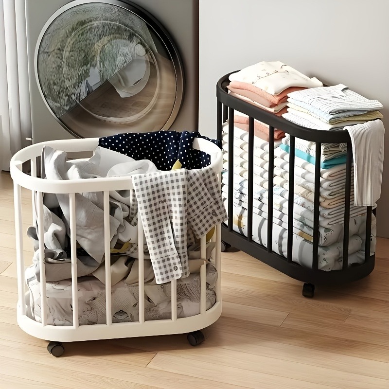 Yoga Fitness Gear - Wheeled Narrow Waterproof Laundry Hamper Multi-Purpose