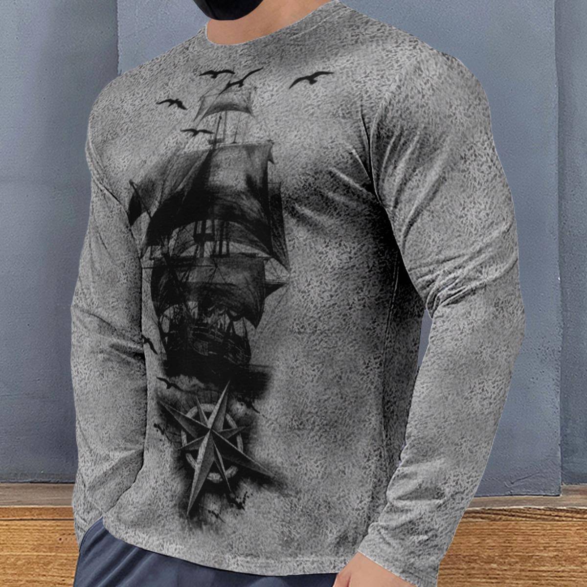 Yoga Fitness Gear - Men's Casual Crewneck Longsleeve Sports Tshirt
