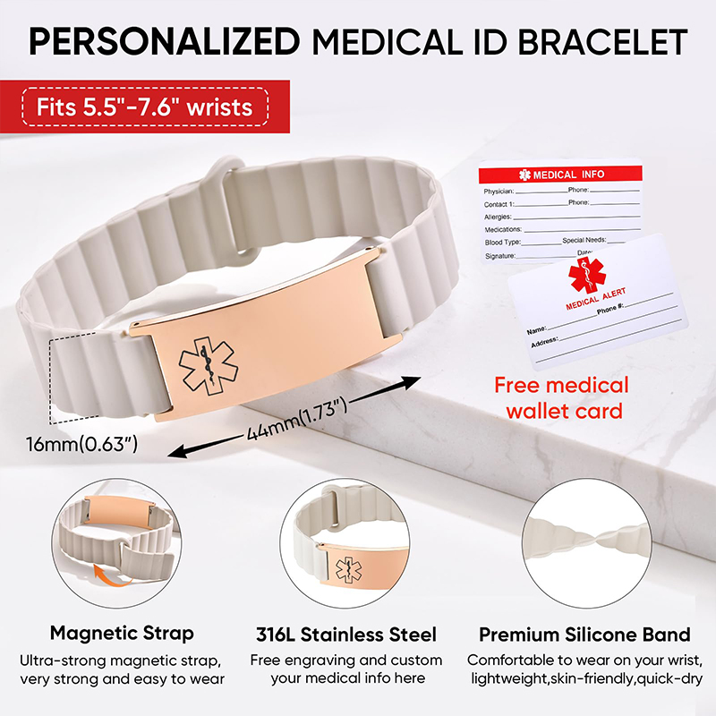Custom Medical ID Bracelet for - Fitness Tracker Band review and price