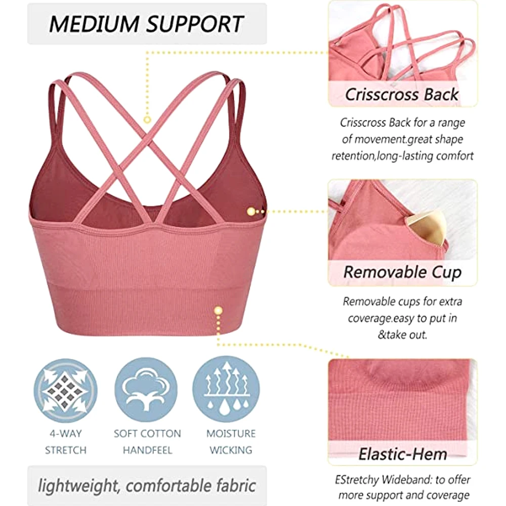 1PC Cotton Sports Bras Women P - Yoga Fitness Girl review and price