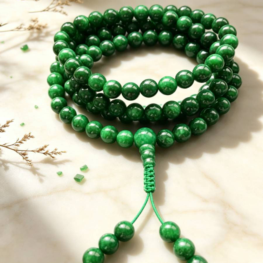 6mm 108 Natural Green jade bea - Yoga Health & Fitness Center review and price