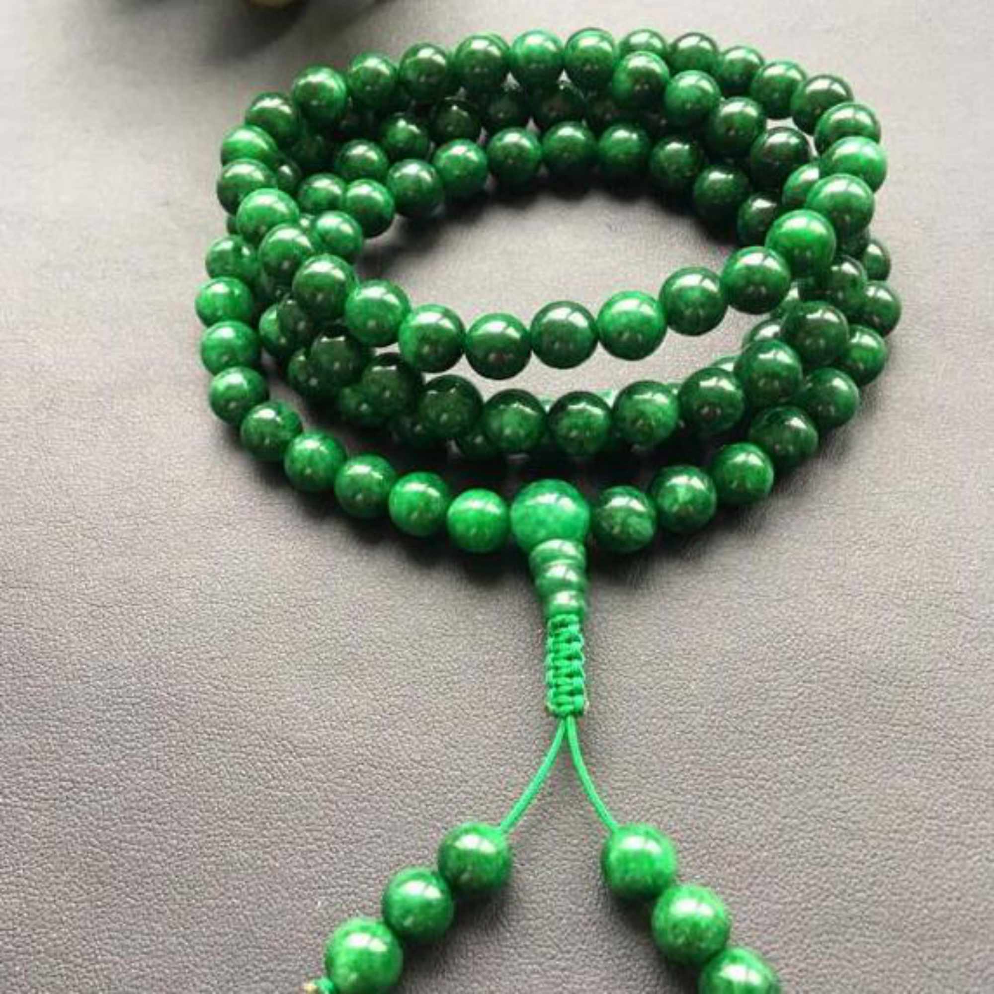 6mm 108 Natural Green jade bea - Yoga Health & Fitness Center review and price