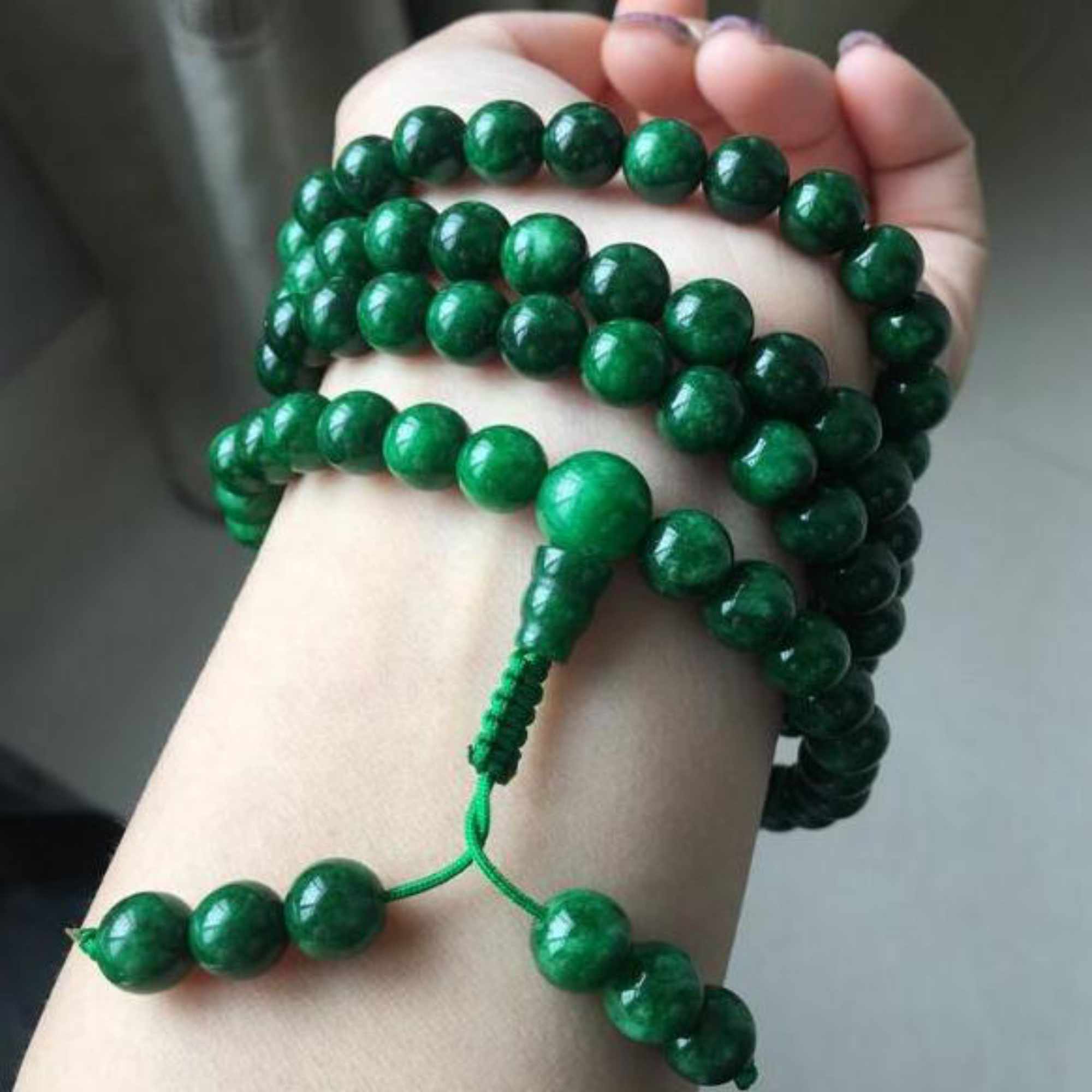 6mm 108 Natural Green jade bea - Yoga Health & Fitness Center review and price