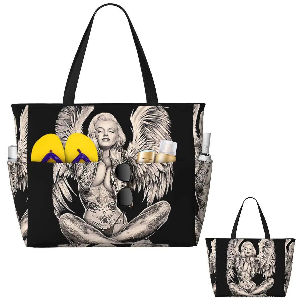 Marilyn Vintage Abstract Tatto - Yoga Fitness Tote review and price