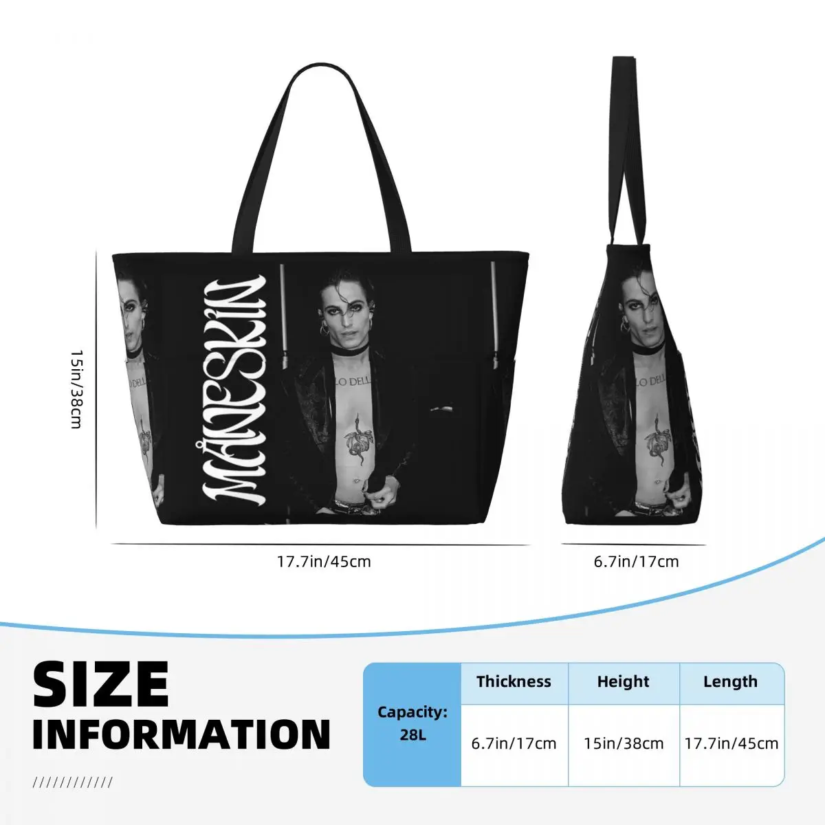 Damiano David Maneskin Beach T - Yoga Fitness Tote review and price