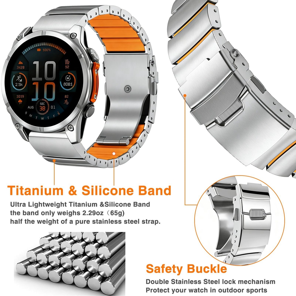 Lightweight Titanium Silicone  - Fitness Tracker Band review and price