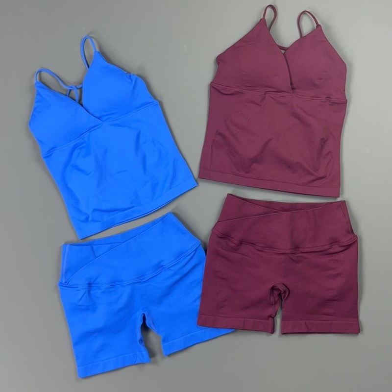 2 Pieces Gym Set Women Wrap V  - Yoga Y Fitness review and price
