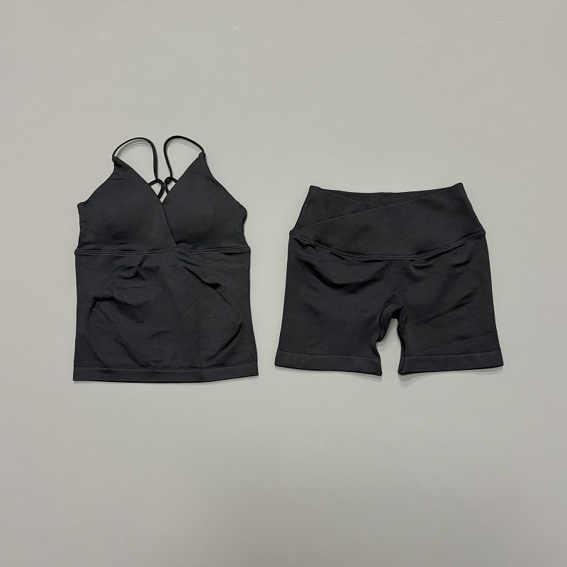 2 Pieces Gym Set Women Wrap V  - Yoga Y Fitness review and price