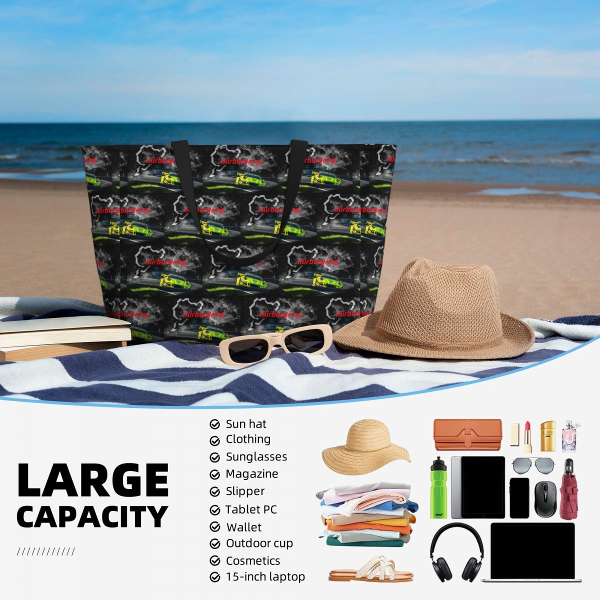 Nurburgring Print Beach Tote B - Yoga Fitness Tote review and price