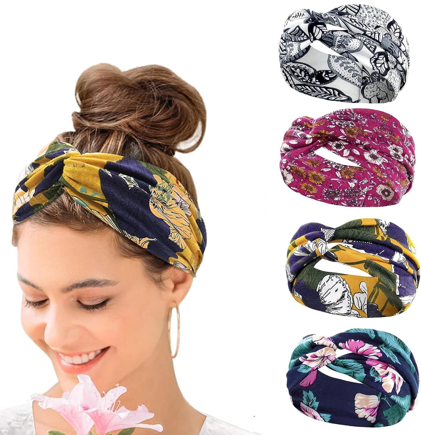 4 Pcs Boho Headbands for Women - Yoga Fitness Girl review and price